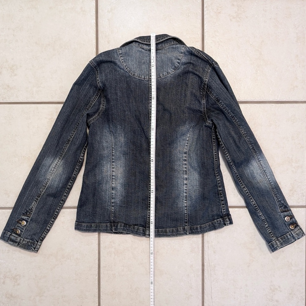 Size L Authentic Y2K Vintage Fylo Whimsigoth Denim Button Up Coat Bohemian Fairy - Picture 10 of 15